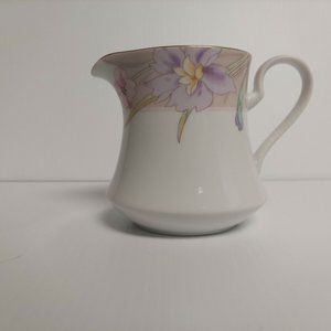 Vintage Mikasa Charisma Pitcher Jug Floral Gold Rim